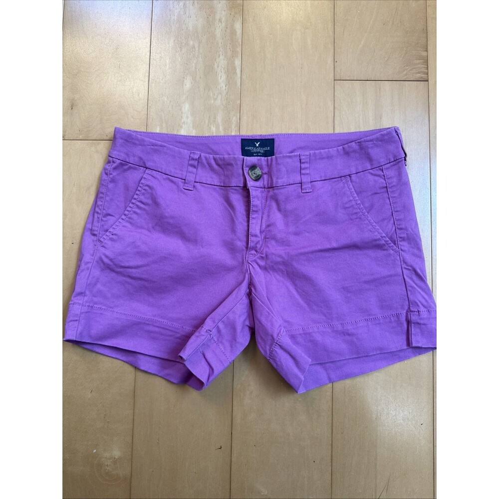 PURPLE COTTON SHORTS American Eagle Size 6 Low Rise Midi Shorts